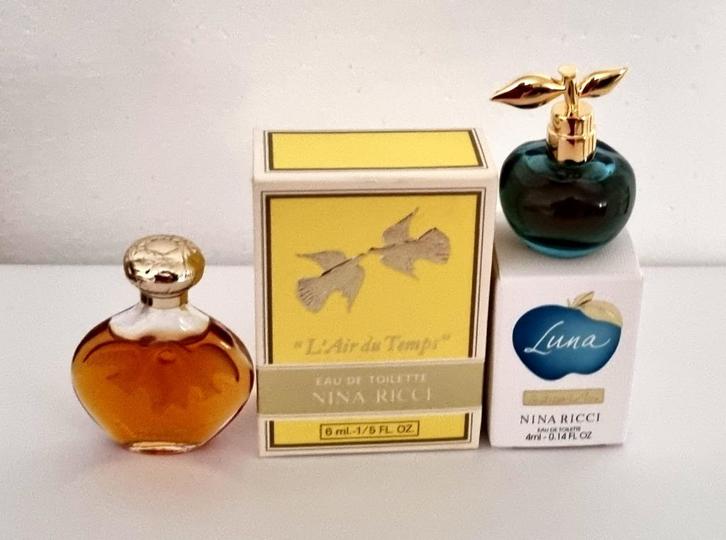 Set van 2 parfumminiaturen van Nina Ricci, Verzamelen, Parfumverzamelingen, Nieuw, Miniatuur, Gevuld, Verzenden