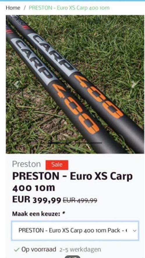 Nieuwe preston euro xs carp 400 10 meter, Watersport en Boten, Hengelsport | Algemeen, Nieuw, Ophalen