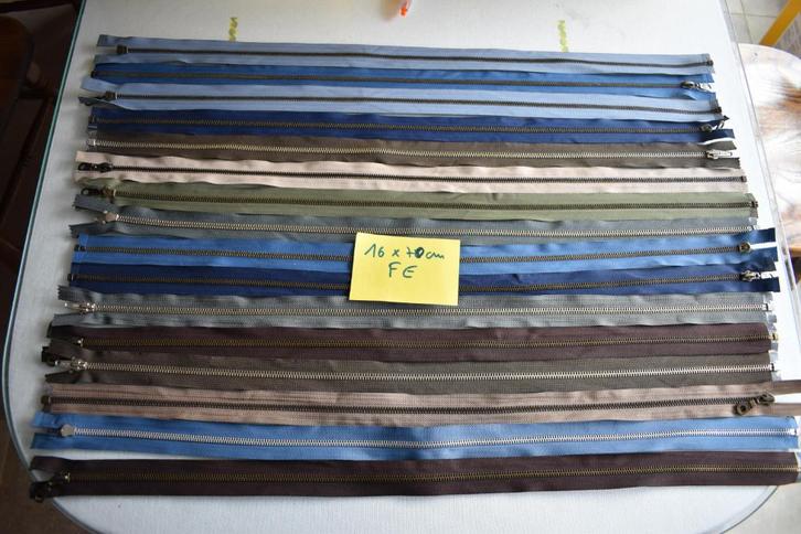 16 deelbare ijzeren ritsen 70 cm, Hobby en Vrije tijd, Naaien en Fournituren, Nieuw, Rits of Sluiting, Ophalen of Verzenden