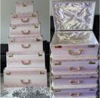 6 roze vintage koffer trouwkoffers marriage valise, Handtassen en Accessoires, Koffers, Ophalen, Zo goed als nieuw