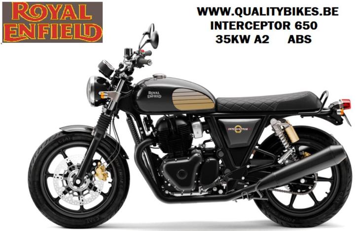 ROYAL ENFIELD INTERCEPTOR 650 ABS 35KW A2 BLACK RAY, Motoren, Motoren | Royal Enfield, Bedrijf