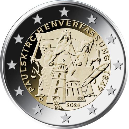 2 euro Duitsland 2024 - Pauluskirche (UNC), Postzegels en Munten, Munten | Europa | Euromunten, Losse munt, 2 euro, Duitsland