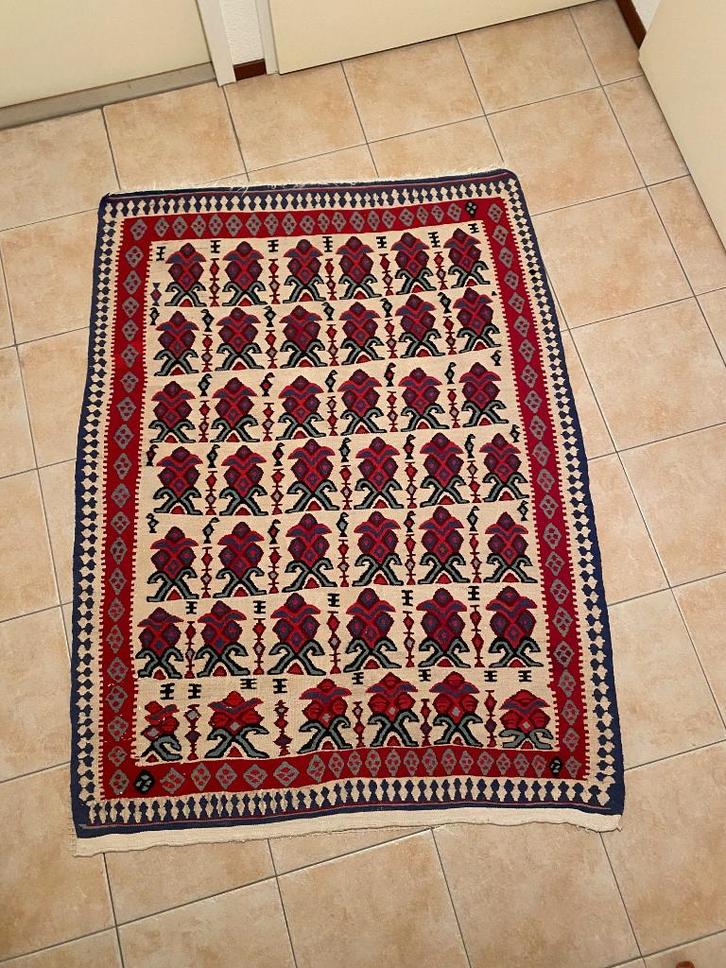 Kilim coloré ancien avec certificat d'authenticité, Antiquités & Art, Tapis & Textile, Enlèvement ou Envoi