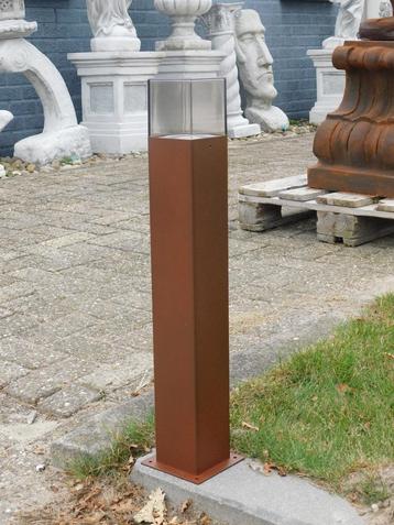 Roest kleurige / zwarte staande buitenlamp, lantaarn, smoked beschikbaar voor biedingen