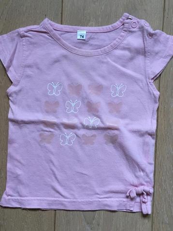 T-shirt roos maat 74 beschikbaar voor biedingen