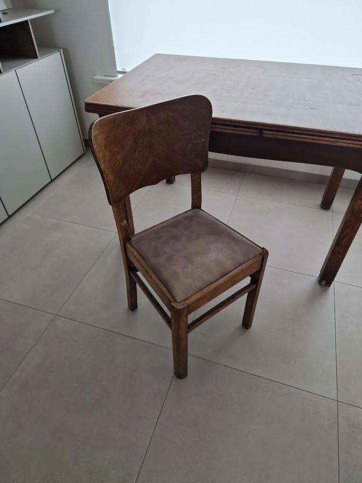 Uittrekbare tafel + 6 stoelen, Huis en Inrichting, Complete eetkamers, Gebruikt, 6 tot 8 stoelen, Ophalen