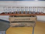 Looza fruitsappen kist met glazen, Verzamelen, Ophalen of Verzenden, Zo goed als nieuw, Verpakking