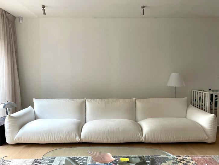 Witte iconische Arflex Marenco designer Sofa 354cm, Huis en Inrichting, Zetels | Zetels, Gebruikt, Rechte bank, Vierpersoons of meer