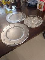 Lot de 2 grandes assiettes+plat en cristal apéritif, Enlèvement, Neuf