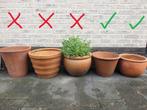 2x bruine terracotta pot bloempot pot voor tuin terras mooi!, Tuin en Terras, Ophalen, Terracotta, Tuin
