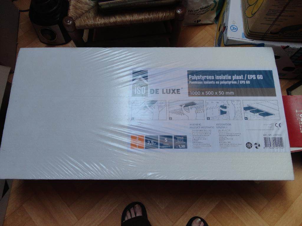 1 Pak Iso De Luxe Polystyreen Isolatie, Doe-het-zelf en Bouw, Ophalen, Nieuw, Piepschuim (Tempex), 4 tot 8 cm