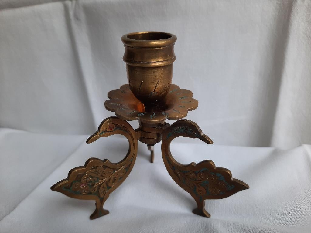 Koperen kandelaartje, Gebruikt, Brons of Koper, Ophalen of Verzenden, Kandelaar