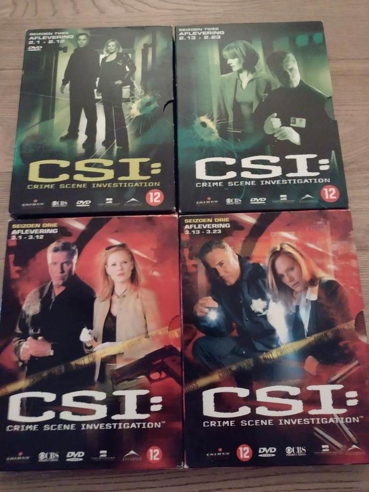 LOT : 4 DVD BOXEN CSI: Seizoen 2 + 3 (12 x dvd CSI), Cd's en Dvd's, Dvd's | Tv en Series, Zo goed als nieuw, Thriller, Boxset