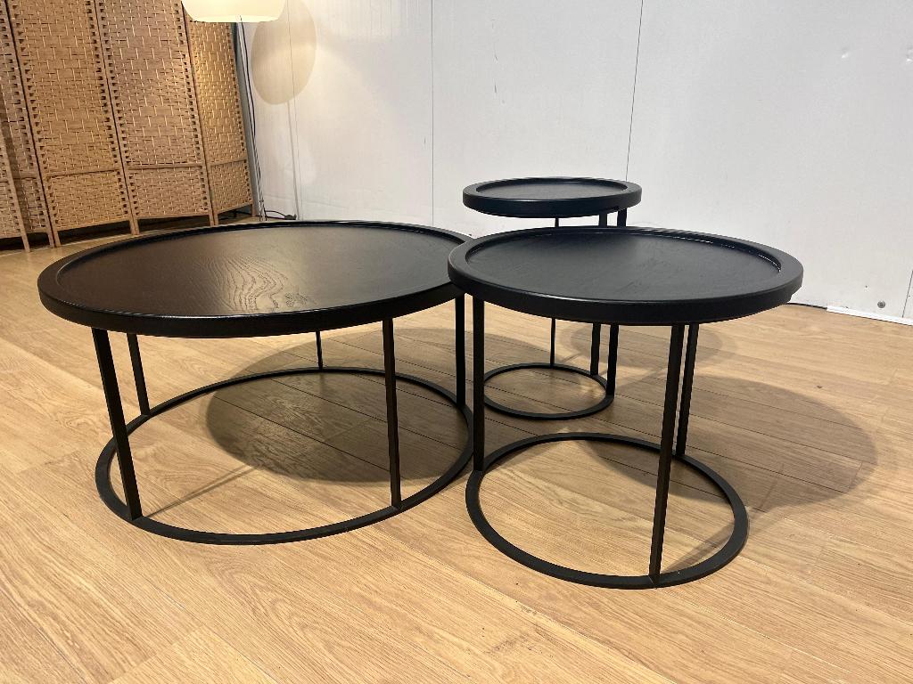 ZGAN QLIV To Be Served Salontafel Set Zwart Design, Huis en Inrichting, Overige materialen, Rond, Zo goed als nieuw, Minder dan 50 cm