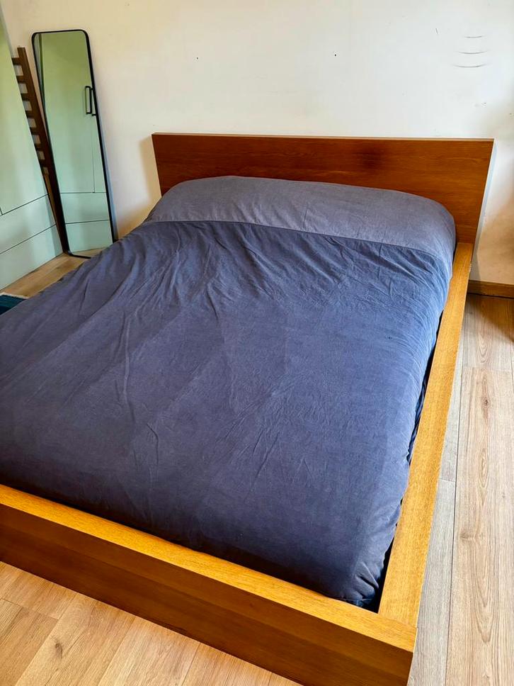 Lit IKEA Malm, tables de nuit & sommiers à lattes, Maison & Meubles, Chambre à coucher | Lits, Utilisé, Deux personnes, 160 cm