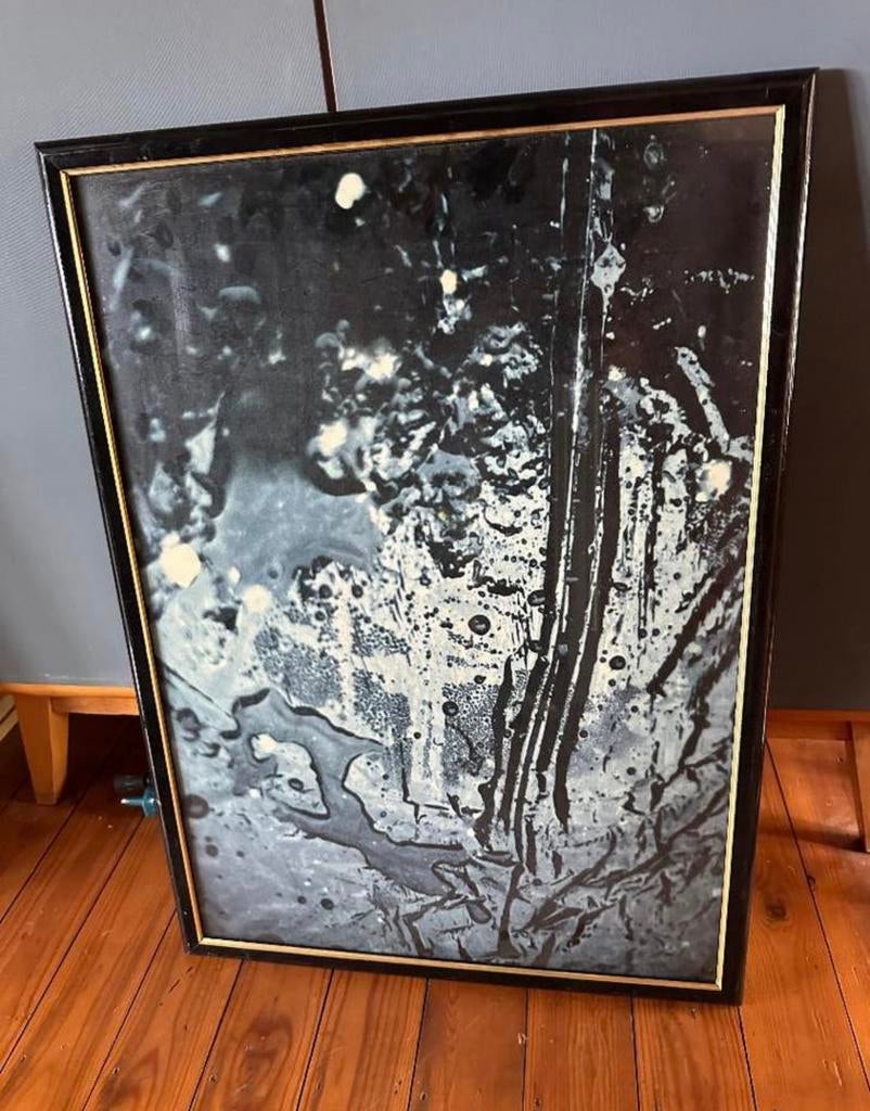 Reproductie/foto waterdrupprls - met kader, Ophalen, Zo goed als nieuw