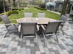 Tuintafel en 6 stoelen, Tuin en Terras, Ophalen, Gebruikt, 6 zitplaatsen, Tuinset