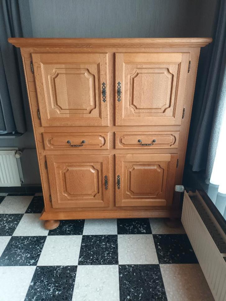 Eiken eetplaats, Huis en Inrichting, Complete eetkamers, Gebruikt, 4 tot 6 stoelen, Ophalen