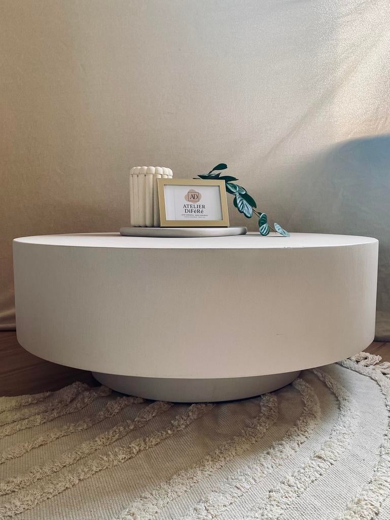 Beton ciré salontafel, Maison & Meubles, Neuf, Moins de 50 cm, Rond, 50 à 100 cm