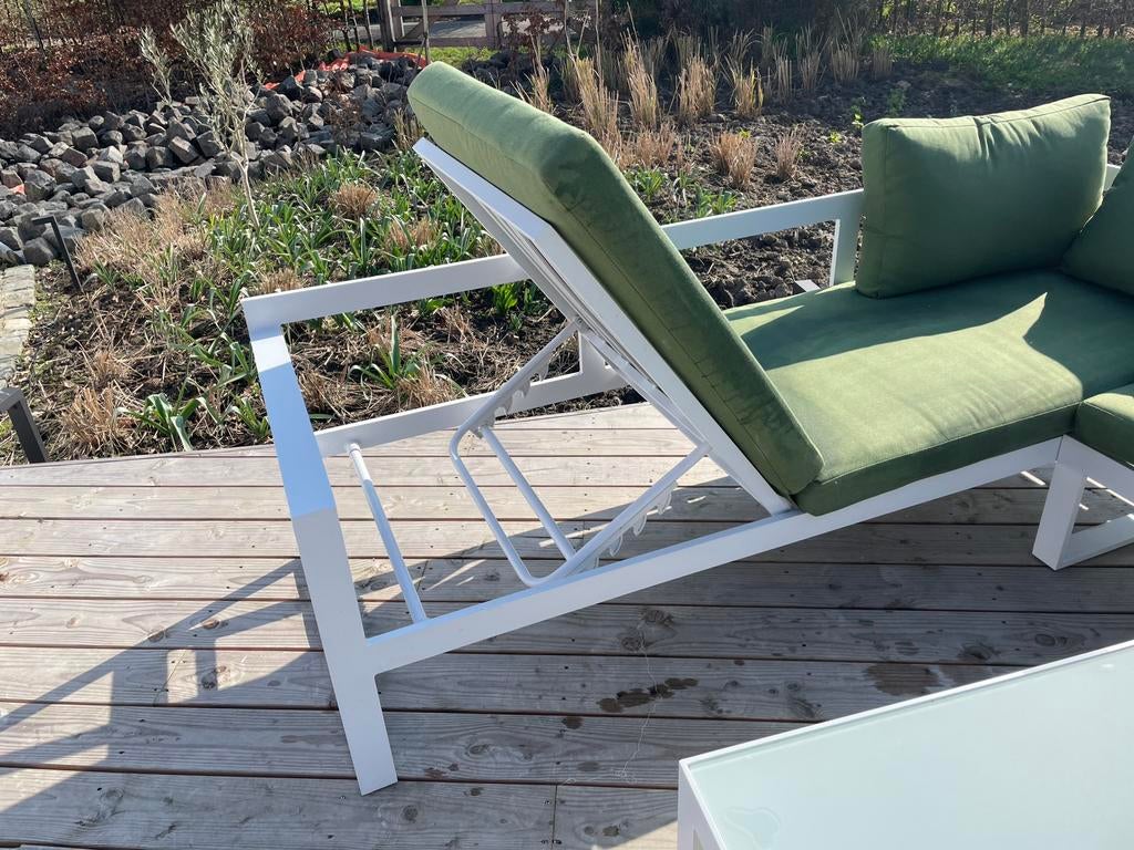 Tuinterras Vinci aluminium wit - 5 personen, Jardin & Terrasse, Enlèvement, Comme neuf, Aluminium