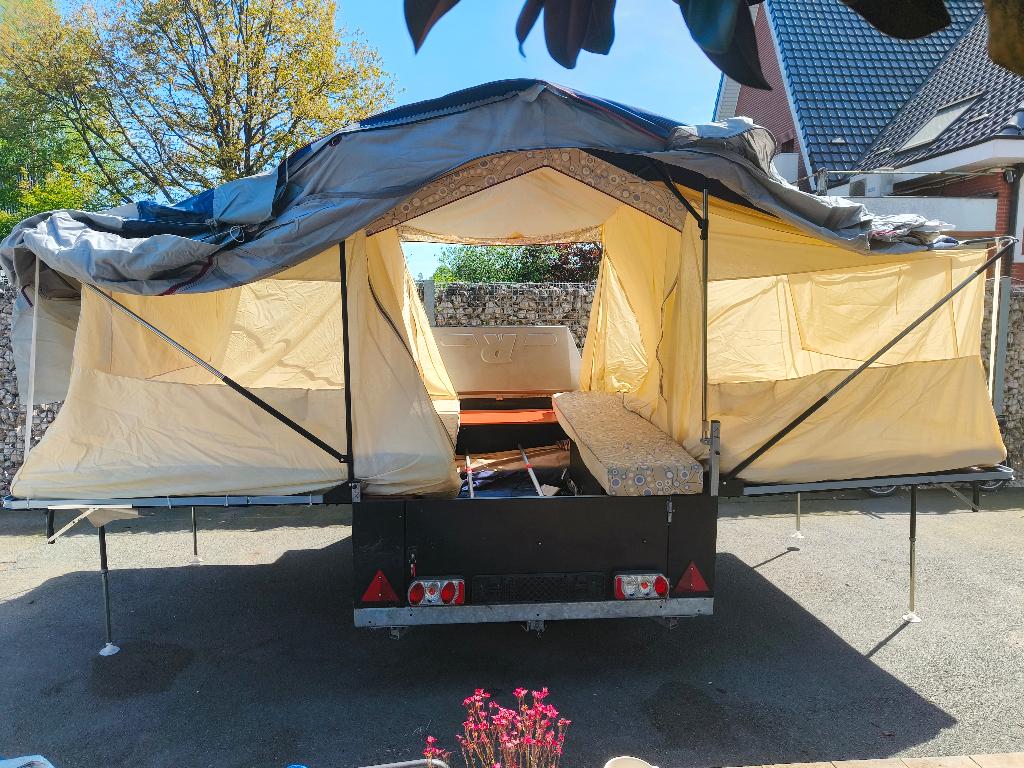 Raclet Pamplona Junior – Vouwwagen / Plooitent (ca. 2010), Caravanes & Camping, Caravanes pliantes, Jusqu'à 4, Beige, Raclet, Enlèvement