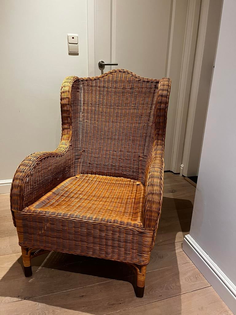 Fauteuil en osier en parfait état, Maison & Meubles, Moins de 75 cm, Osier ou Rotin, Enlèvement, Utilisé