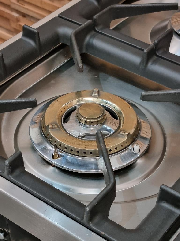 🔥Luxe Boretti Fornuis 70cm antraciet + rvs 4 pits 1 oven, Gaz, Classe énergétique A ou plus économe, Comme neuf, Enlèvement