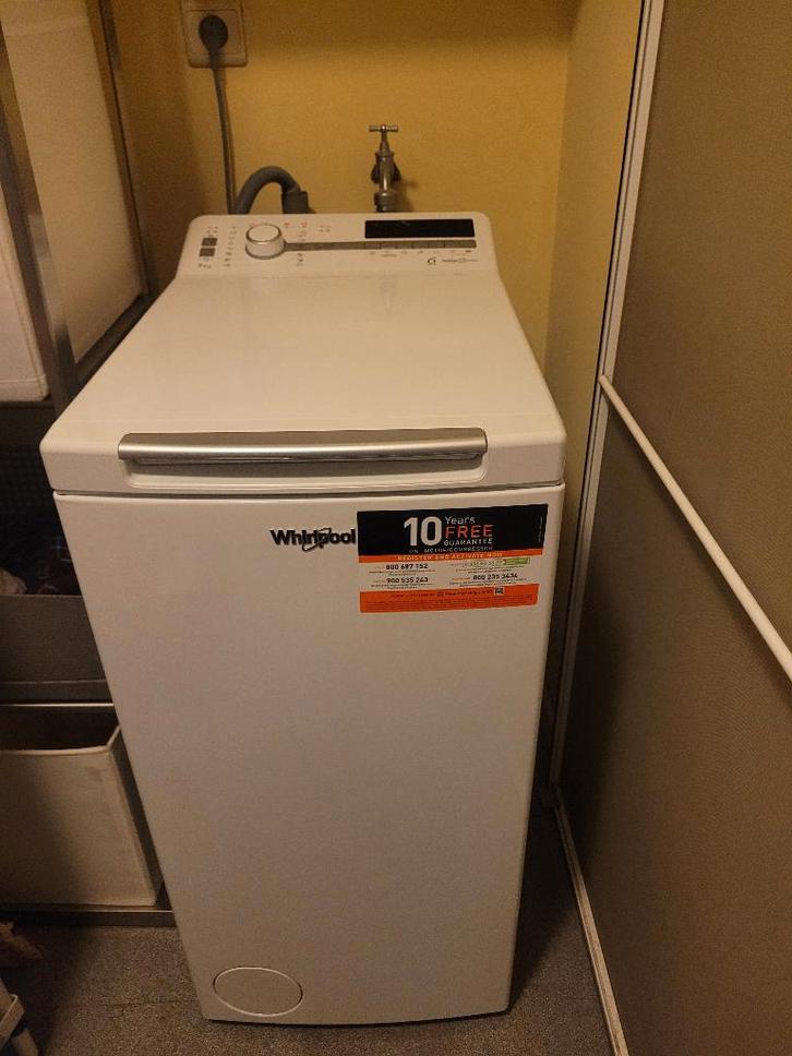 Wasmachine Whirlpool: bovenlader, Electroménager, Lave-linge, Comme neuf, Élévateur, 6 à 8 kg, 1200 à 1600 tours, Classe énergétique A ou plus économe