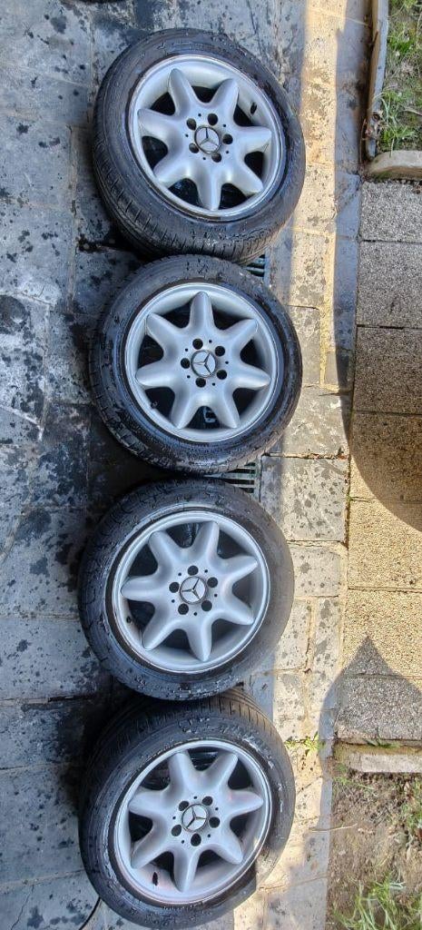 @ 4X JANTES MERCEDES Classe C W203 + Pneus 205 55 R16 91V @, 16 pouces, Véhicule de tourisme, Pneus été, 205 mm