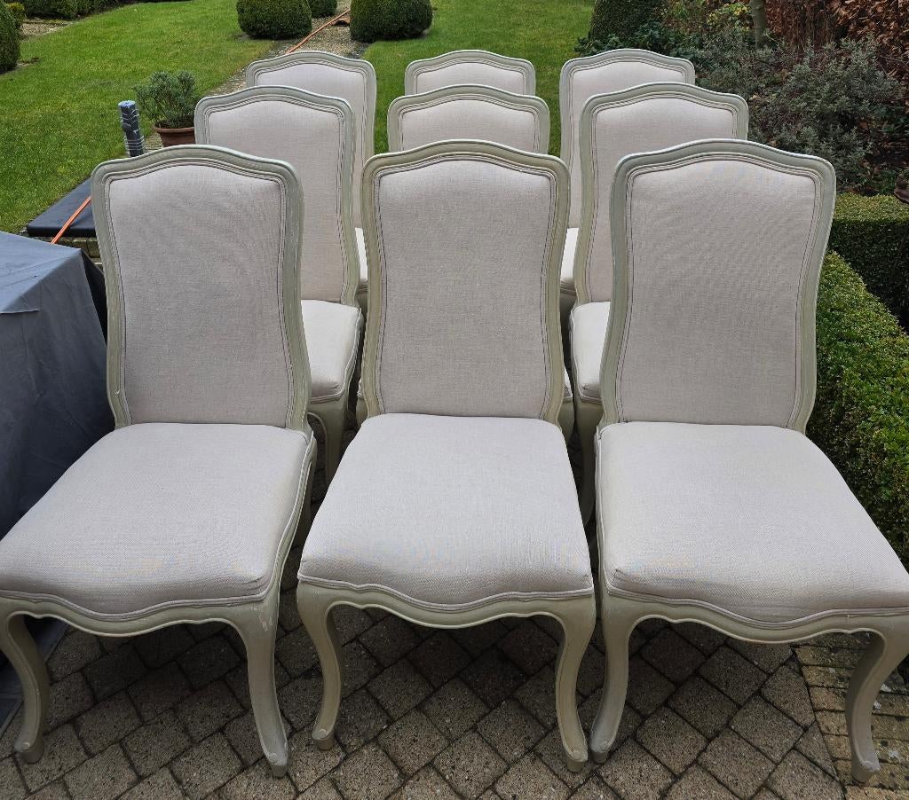 eetkamerstoelen Versailles, Huis en Inrichting, Stoelen, Zo goed als nieuw, Vijf, Zes of meer stoelen, Hout, Stof, Overige kleuren