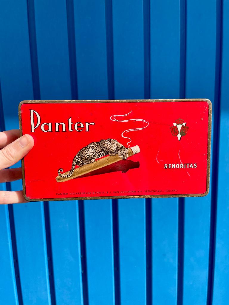 Boîte à cigares Panter Senoritas en métal, Collections, Enlèvement, Utilisé