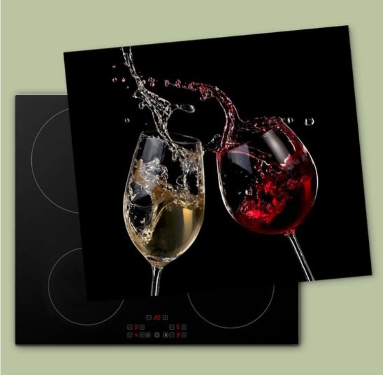 Tapis à induction - Vin rouge - Housse à induction, Enlèvement ou Envoi, Comme neuf, Verre, Noir