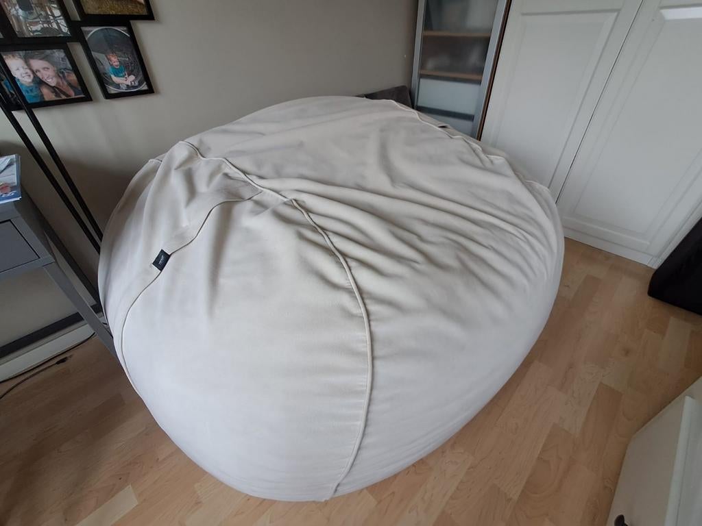 Vetsak, Zitzak large, 2 personen, Maison & Meubles, Sièges-poires, Comme neuf, Pouf, Beige, Enlèvement