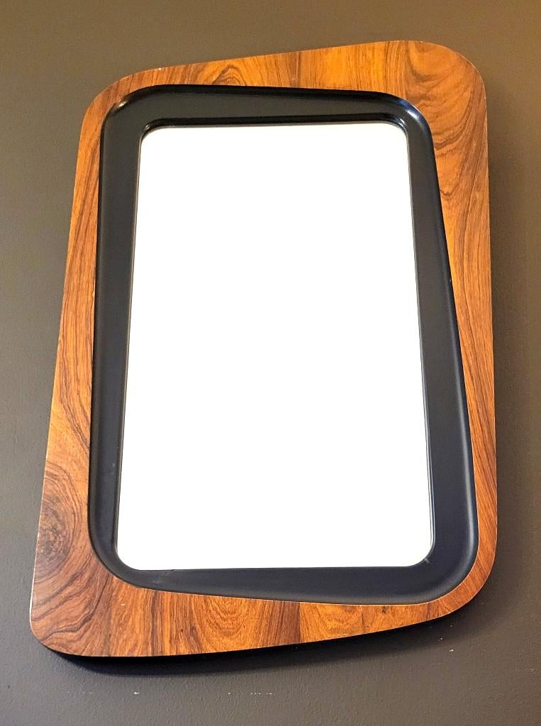 ️ ✔️50" Glass & Trä Sweden Rosewood Mirror, Verzenden, Zo goed als nieuw