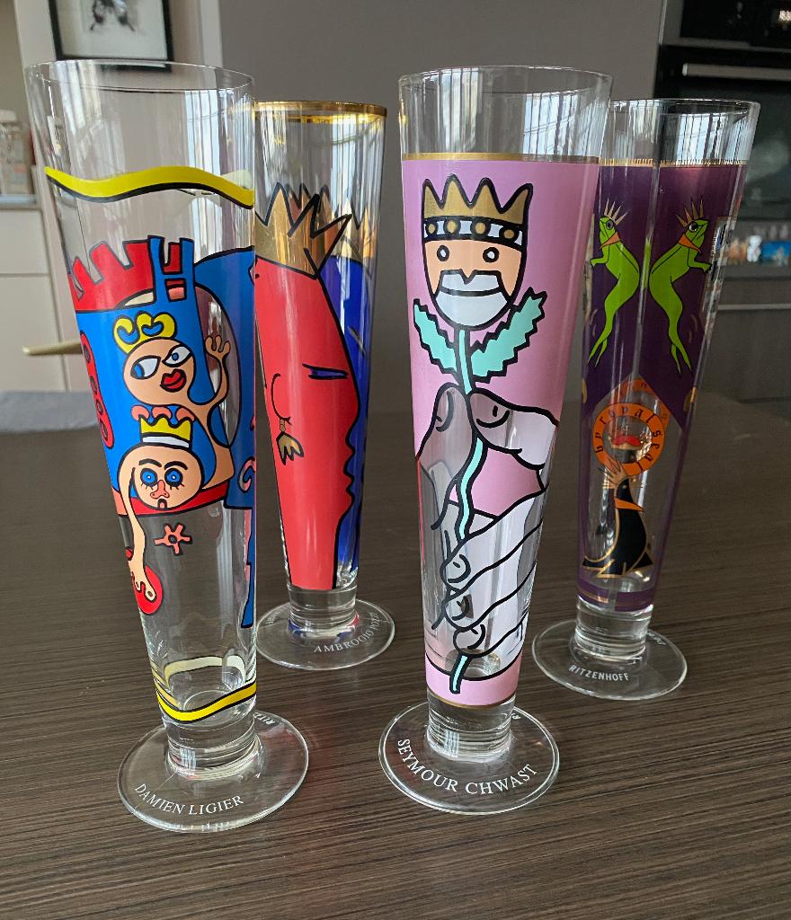 4 hoge glazen van RITZENHOFF, Verzamelen, Glas en Drinkglazen, Zo goed als nieuw, Overige typen, Ophalen