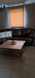 Echte lederen salon, Huis en Inrichting, Ophalen, Gebruikt, Leer, Landelijk