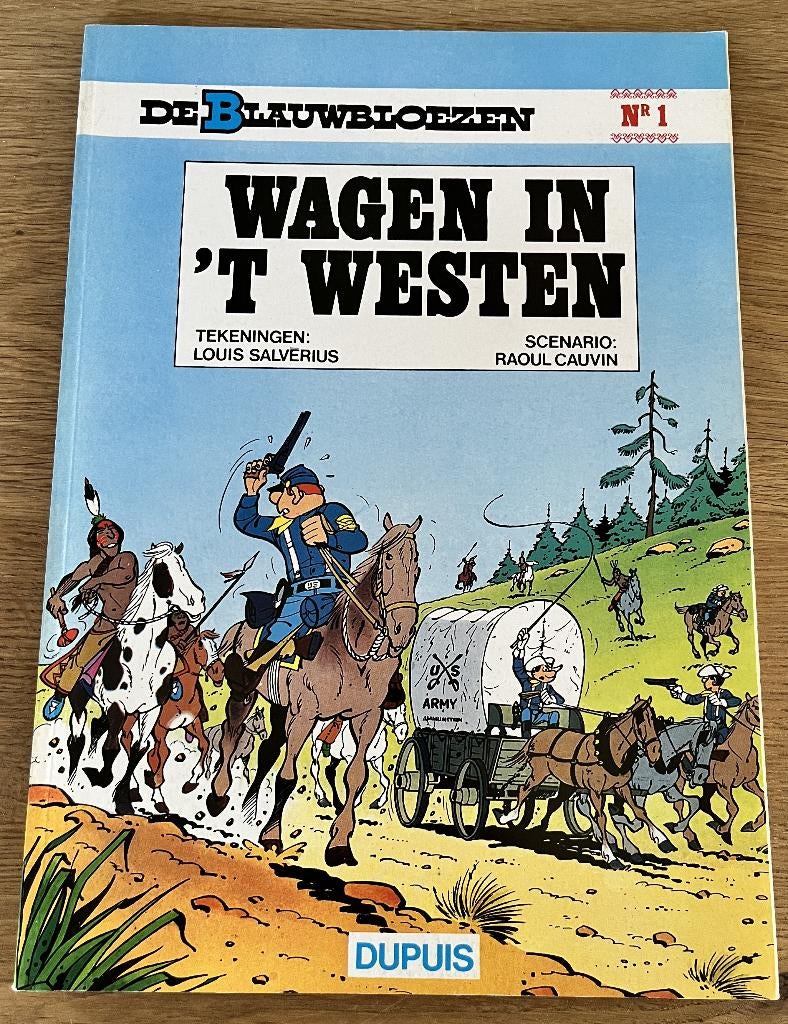 De Blauwbloezen - Wagen in 't Westen - 1(2003) Strip, Boeken, Stripverhalen, Zo goed als nieuw, Eén stripboek