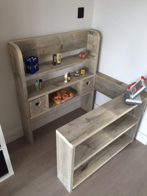 Steigerhout Kinder  winkeltje, Ophalen, Nieuw, Hout, Speelkeuken