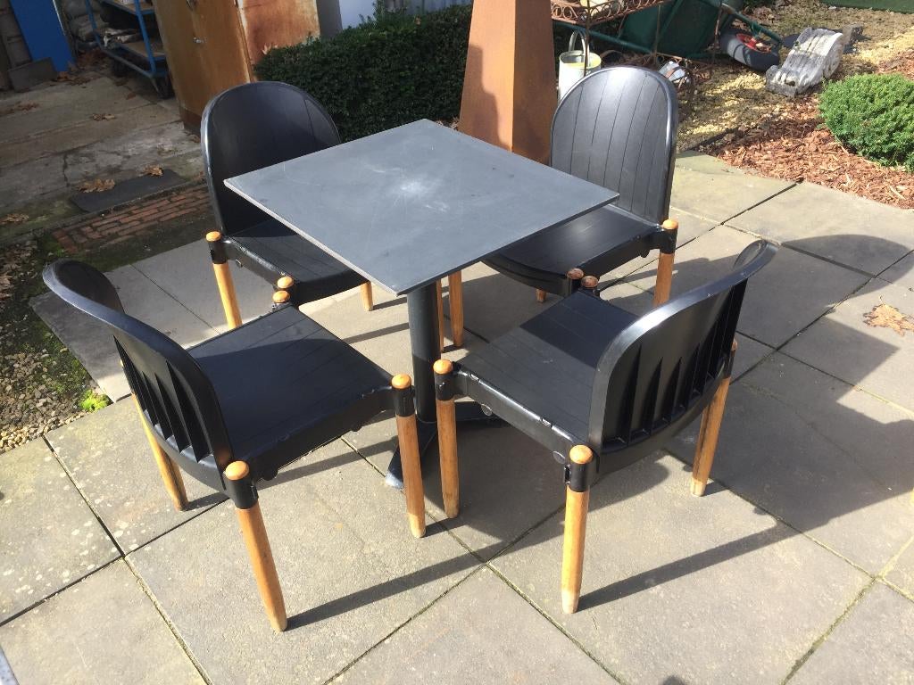 Italiaanse design stapelbare stoelen 90's - Casala - Flux, Enlèvement, Utilisé, Bois, Cinq, Six Chaises ou plus