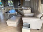 Natuzzi salon beige, Huis en Inrichting, Zetels | Zetels, Ophalen, Leer, Rechte bank, Vierpersoons of meer