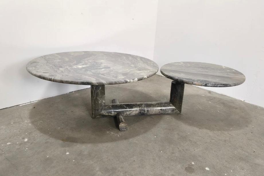 Vintage Mangiarotti - Up & Up Marble Coffee Table 70s Italy, Ophalen, Gebruikt