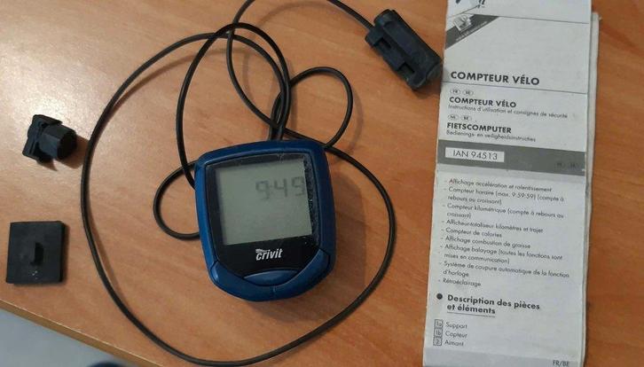 Crevit fietscomputer, Fietsen en Brommers, Fietsaccessoires | Fietscomputers, Gebruikt, Cadanssensor, Draadloos, Snelheidssensor