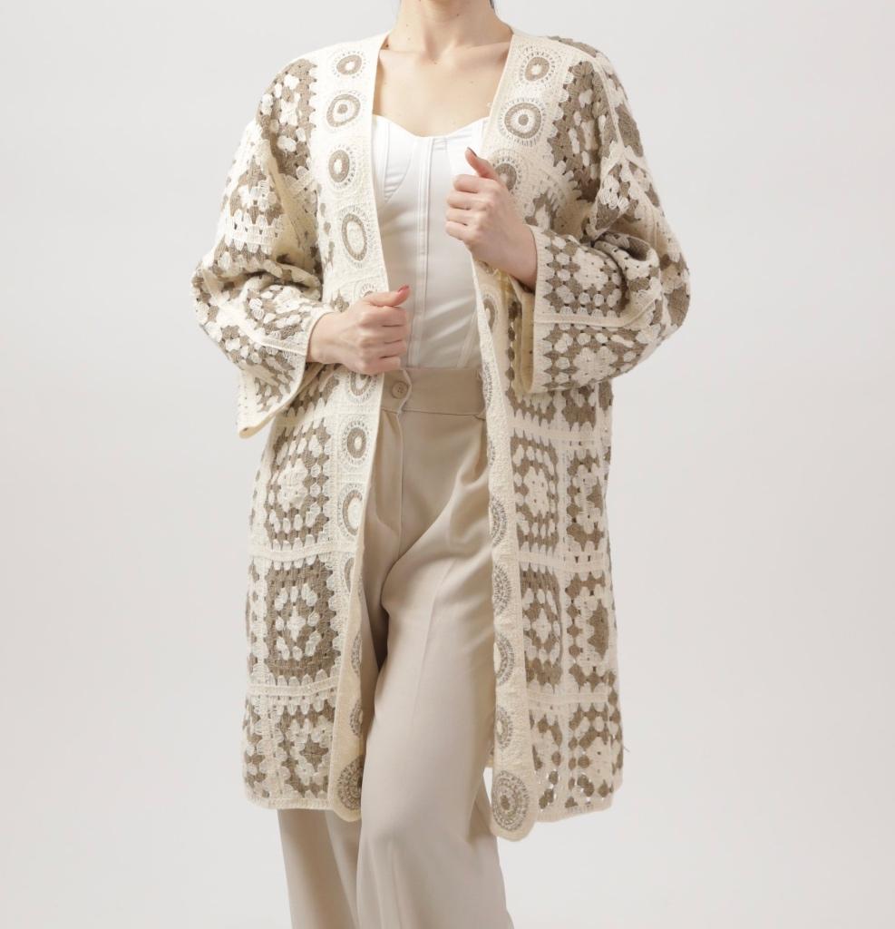 Gilet en crochet, Neuf, Taille 38/40 (M), Sans marque, Beige