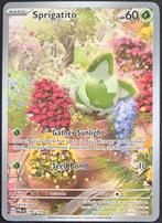 Pokemon Sprigatito Illustration Rare Paldea Evolved 196/193, Ophalen of Verzenden, Nieuw, Losse kaart, Foil