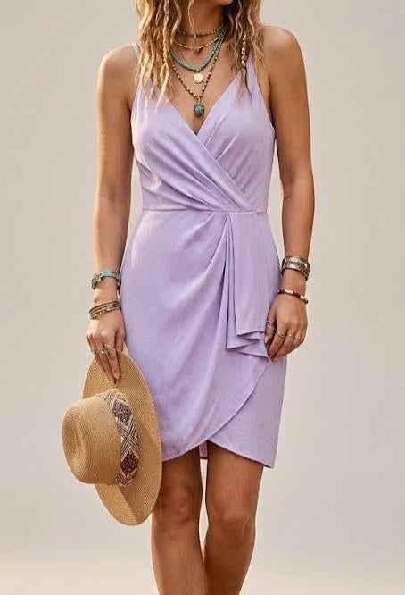 lila jurkje van daphnea, Kleding | Dames, Jurken, Zo goed als nieuw, Maat 38/40 (M), Knielengte, Verzenden