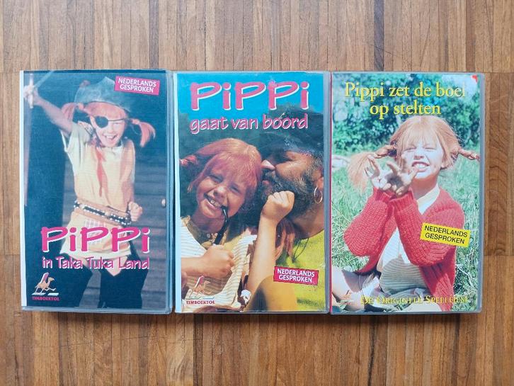 3x VHS Pipi Langkous, Cd's en Dvd's, VHS | Kinderen en Jeugd, Zo goed als nieuw, Kinderprogramma's en -films, Overige typen, Alle leeftijden
