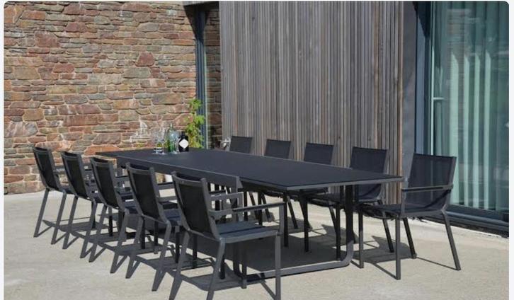 Magnifique table de jardin NEUVE + 10 chaises anthracite, Jardin & Terrasse, Ensembles de jardin, Neuf, Sets de jardin, Aluminium