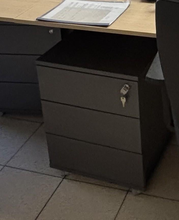 Caisson métallique sur roulette, Maison & Meubles, Bureaux, Moderne, Enlèvement, Comme neuf, Bureau d'ordinateur