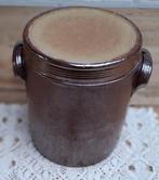 Franse donker bruine gres pot met deksel, voorraadpot, Antiek en Kunst, Ophalen of Verzenden