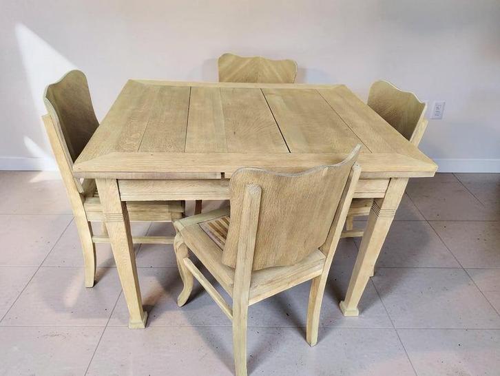 Table + 4 chaises aérogommées, Huis en Inrichting, Tafels | Eettafels, Zo goed als nieuw, 50 tot 100 cm, Rechthoekig, Ophalen
